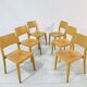 Danish beech dining chairs, 1980s, set of 6