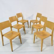 Danish beech dining chairs, 1980s, set of 6