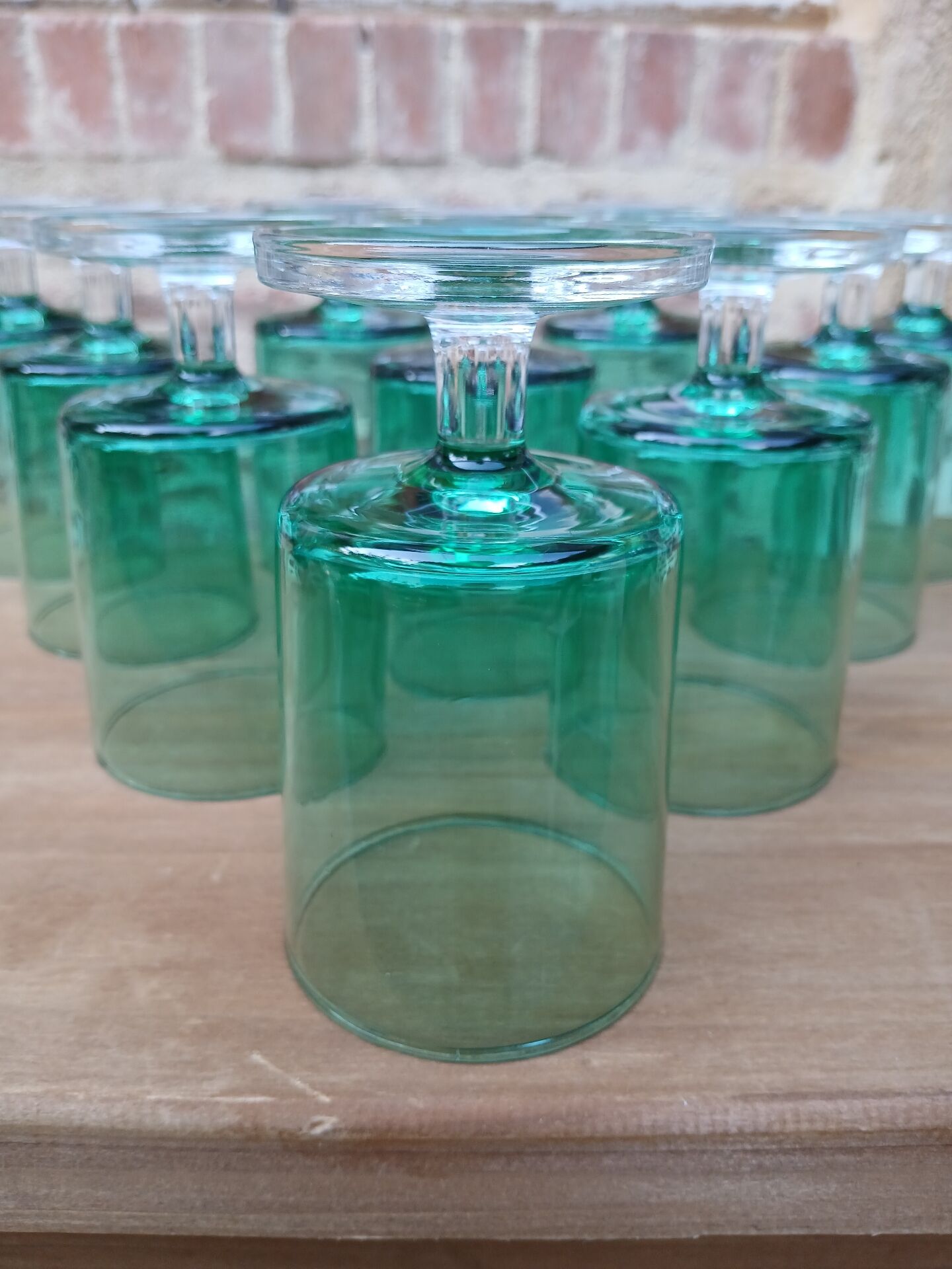 10 antique Luminarc stemmed glasses