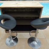 Industrial low metal furniture goes everywhere with wood top