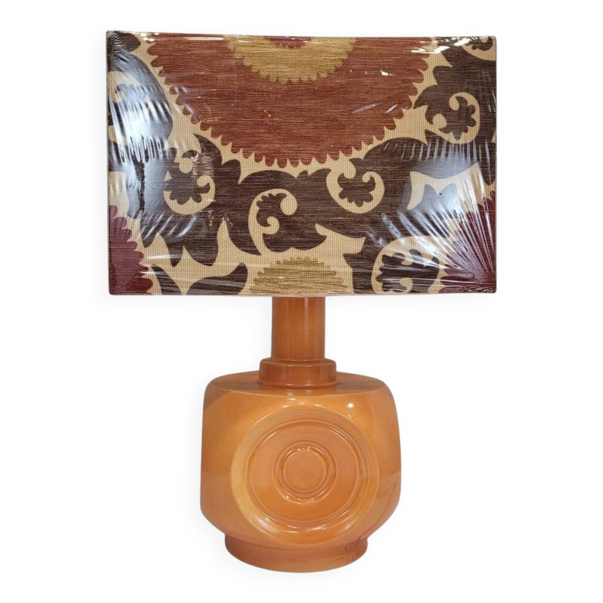 Orange ceramic lamp, 60's – Germany