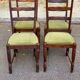 4 chaises bois massif et velours vert