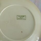 Set of 4 flat plates in earthenware of Sarreguemines palmyra pattern