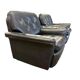 Set of 2 vintage black leather armchairs / individual armchairs
