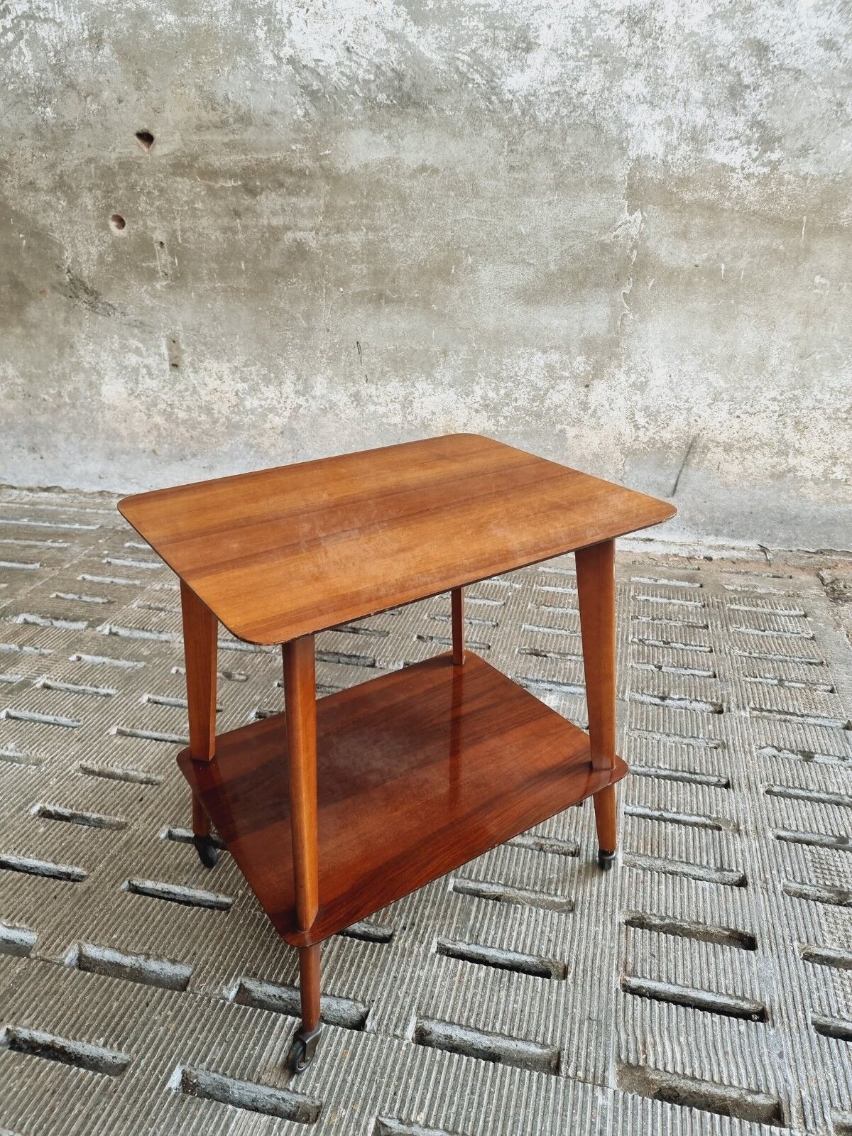 Retro trolley teak design 50s side table