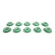 10 almond green opaline cups and saucers from the 50s