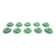 10 almond green opaline cups and saucers from the 50s