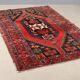 Ancient Asian rug made of cotton and wool, large knot.