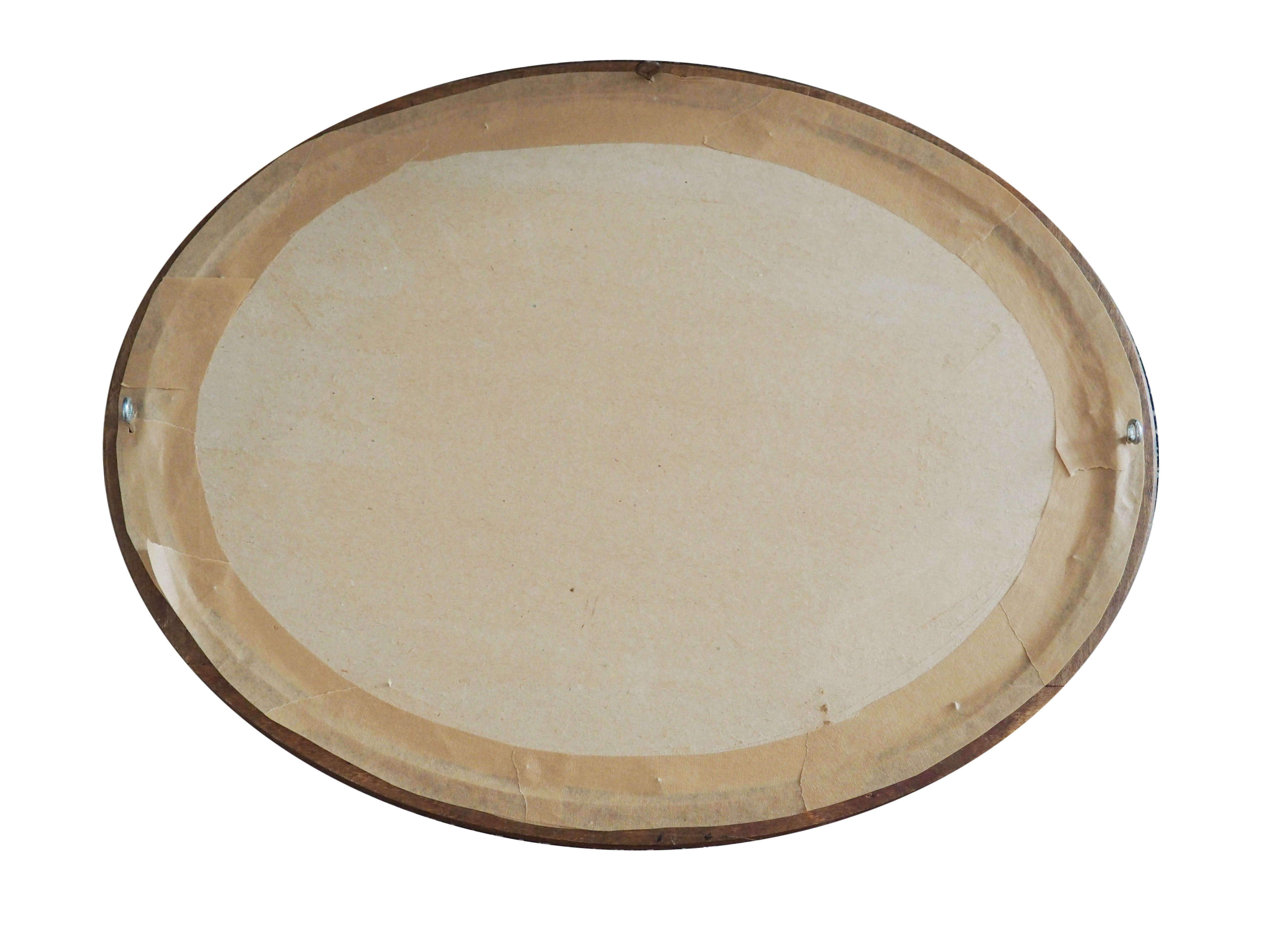 Mirror oval wood 34x44cm