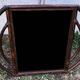 Grand miroir vintage en rotin
