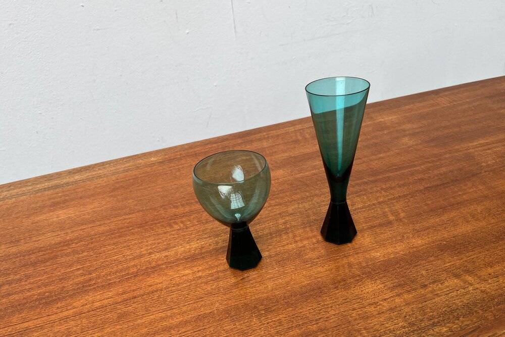 German drinking glasses from the mid-century by Karl Friedrich Glas, 1960s, set of 2.