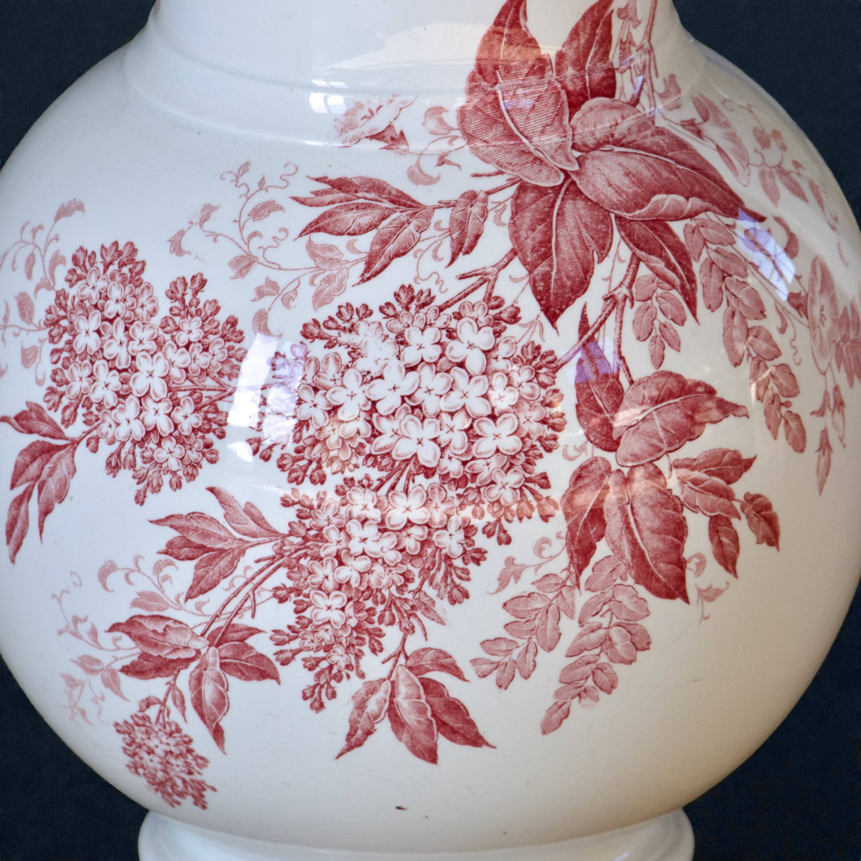 Large 19th-century earthenware vase signed Maestricht, Spring collection.