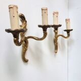 Paire d'appliques en bronze 2 feux -Style baroque