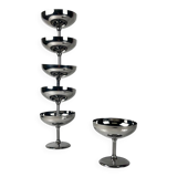 Set of 6 stainless steel ice cream cups, modern design