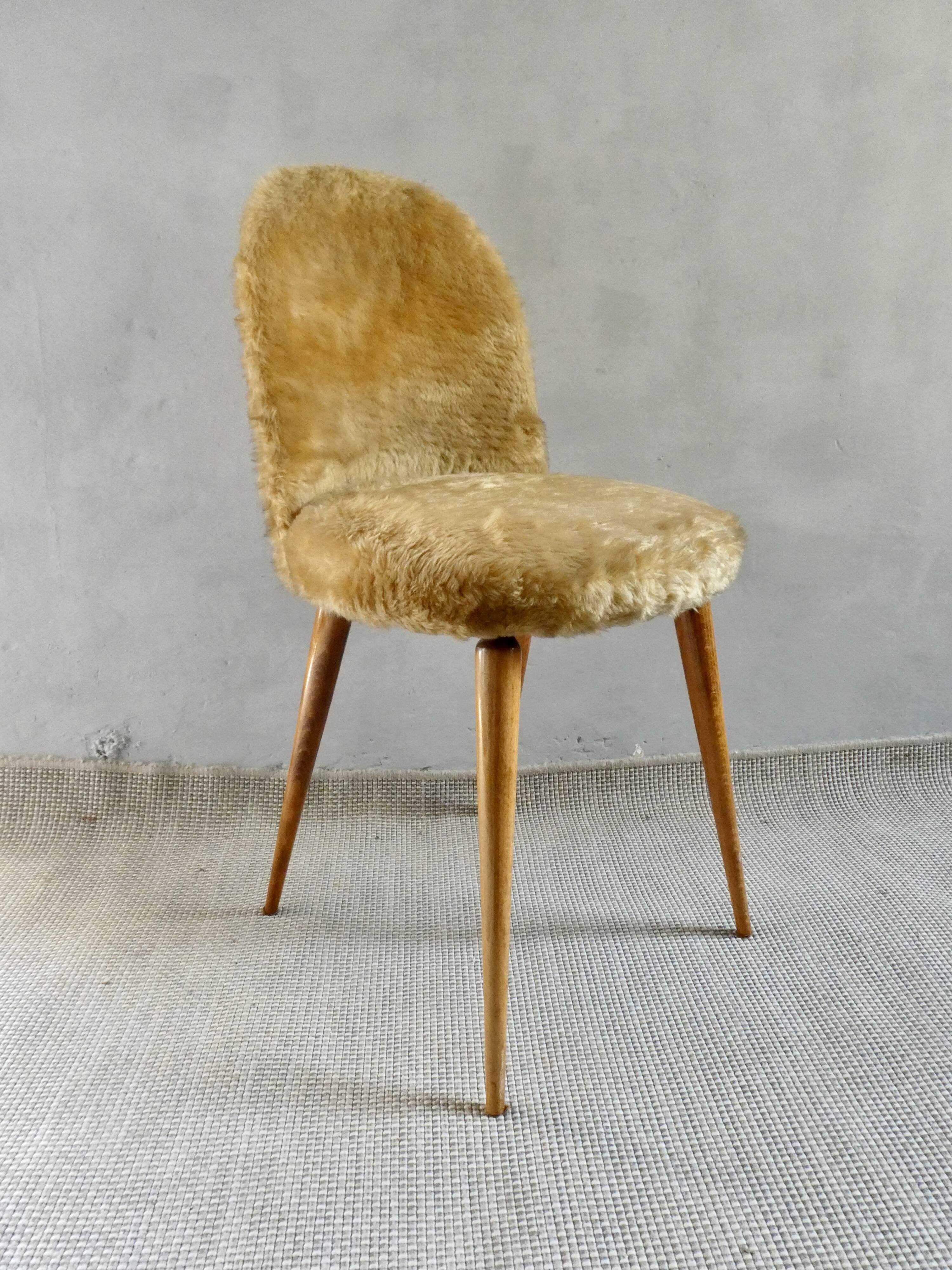 1960s golden furry chair