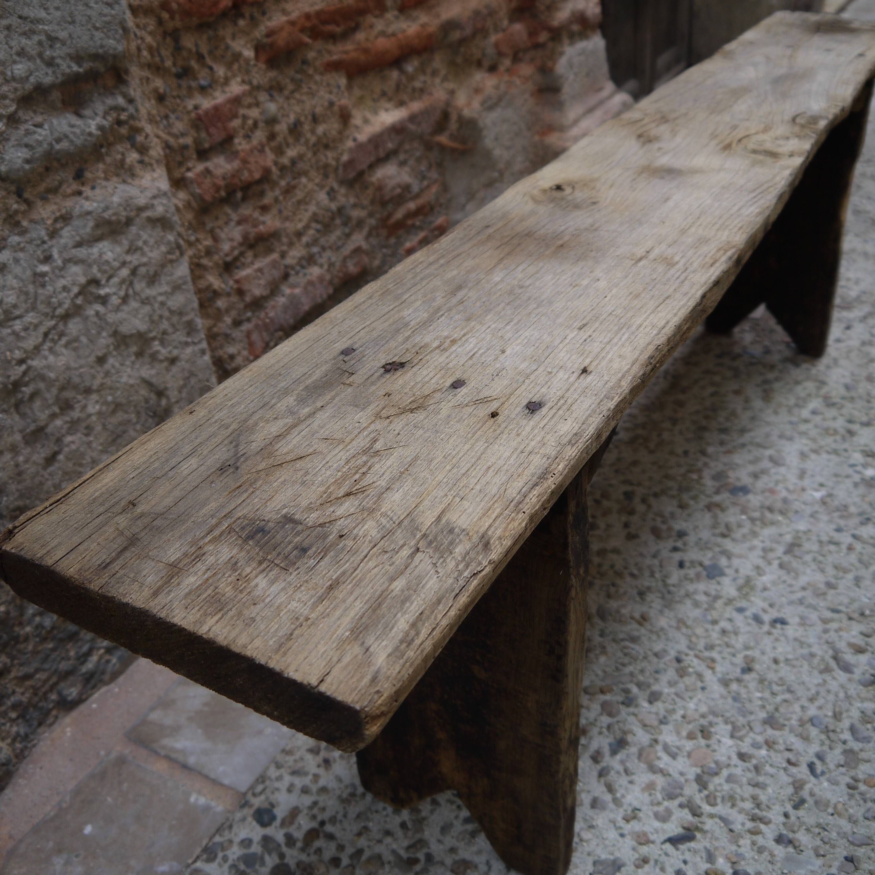 Rustic wooden bench