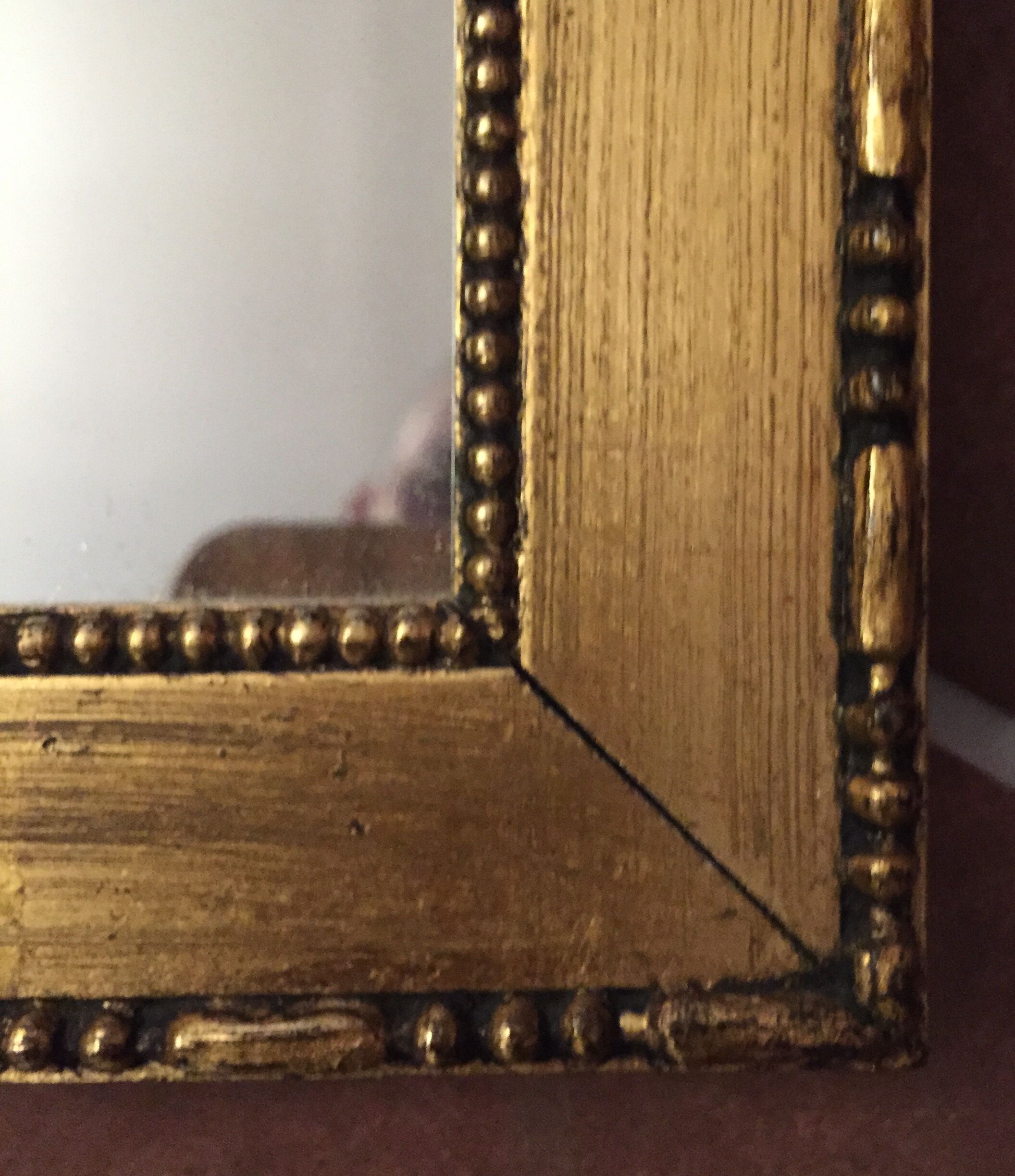 Rectangular mirror wooden gold 67 x 37 cm