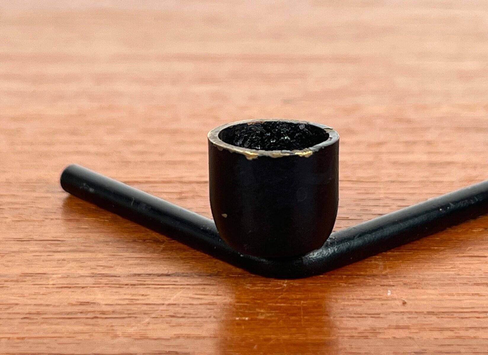 Mid-century Danish minimalist metal candlestick from the 1960s.