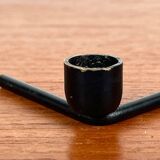 Mid-century Danish minimalist metal candlestick from the 1960s.