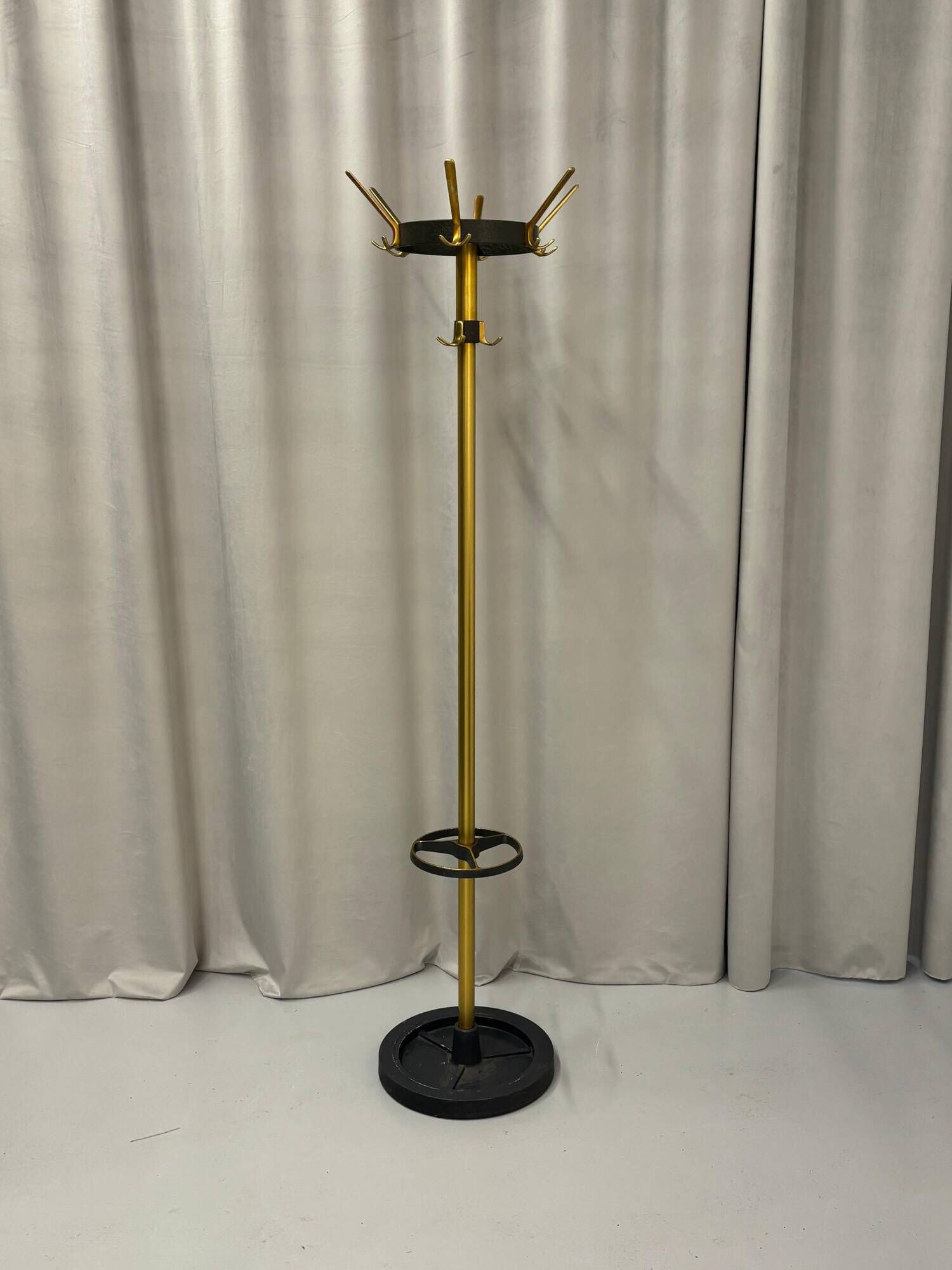 Vintage Brass & Metal Coat Stand By Jacques Adnet, France 1950’s