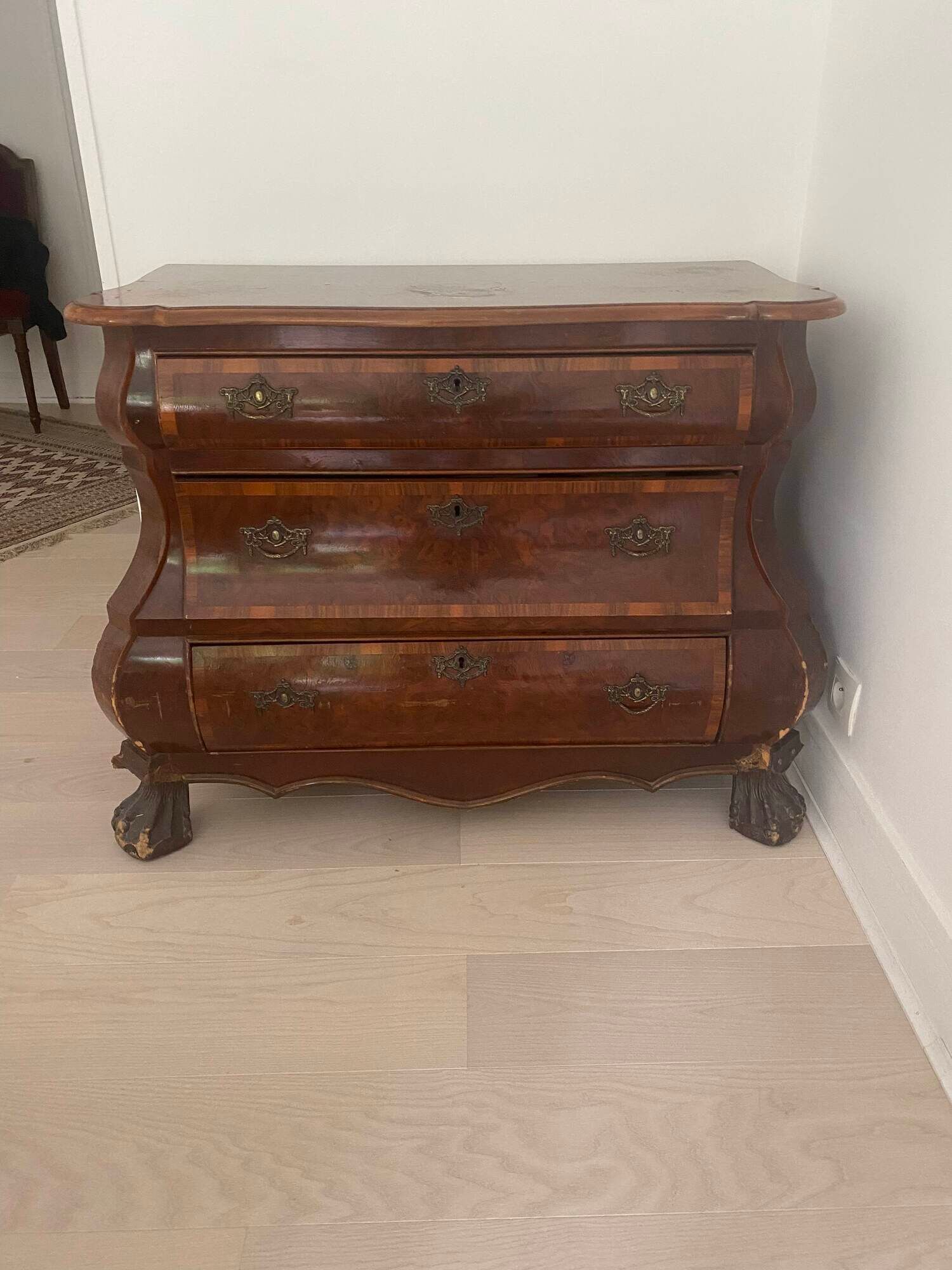 Eighteenth-century Dutch Rococo style tomb chest of drawers