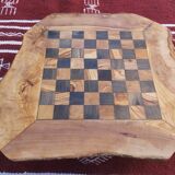 Jeux d'échecs rustique en bois d'olivier naturel