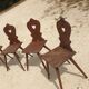 Set of 4 solid oak chairs "Alsatian style" - 20th century