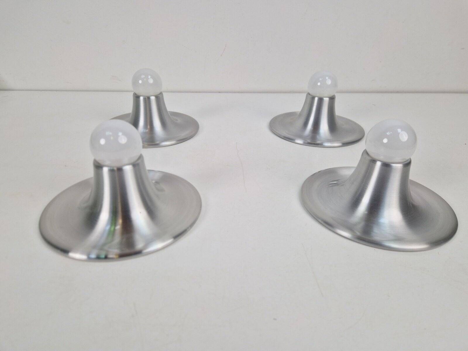 Vintage Space Age UFO Disc Wall Lamps from Targetti Sankey, 1970s, Set of 4