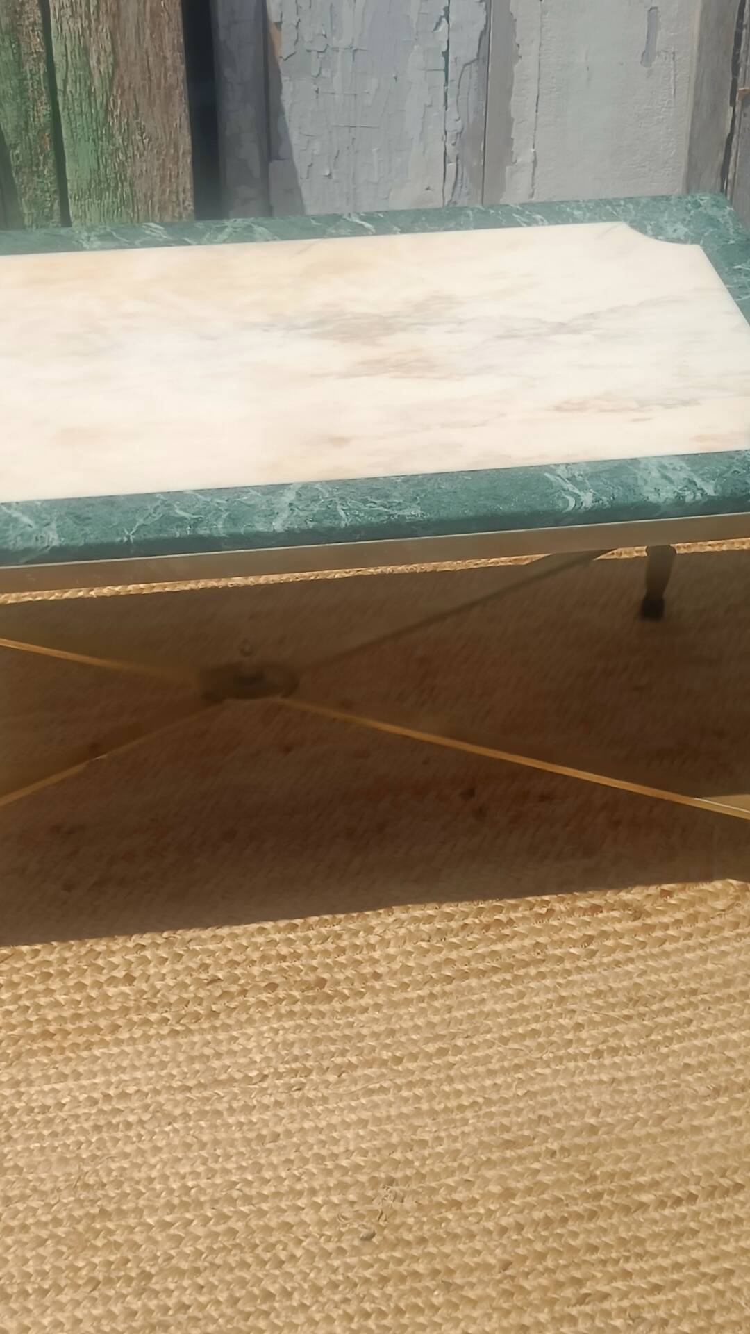 Marble & brass coffee table – Maison Jansen style – 1970s