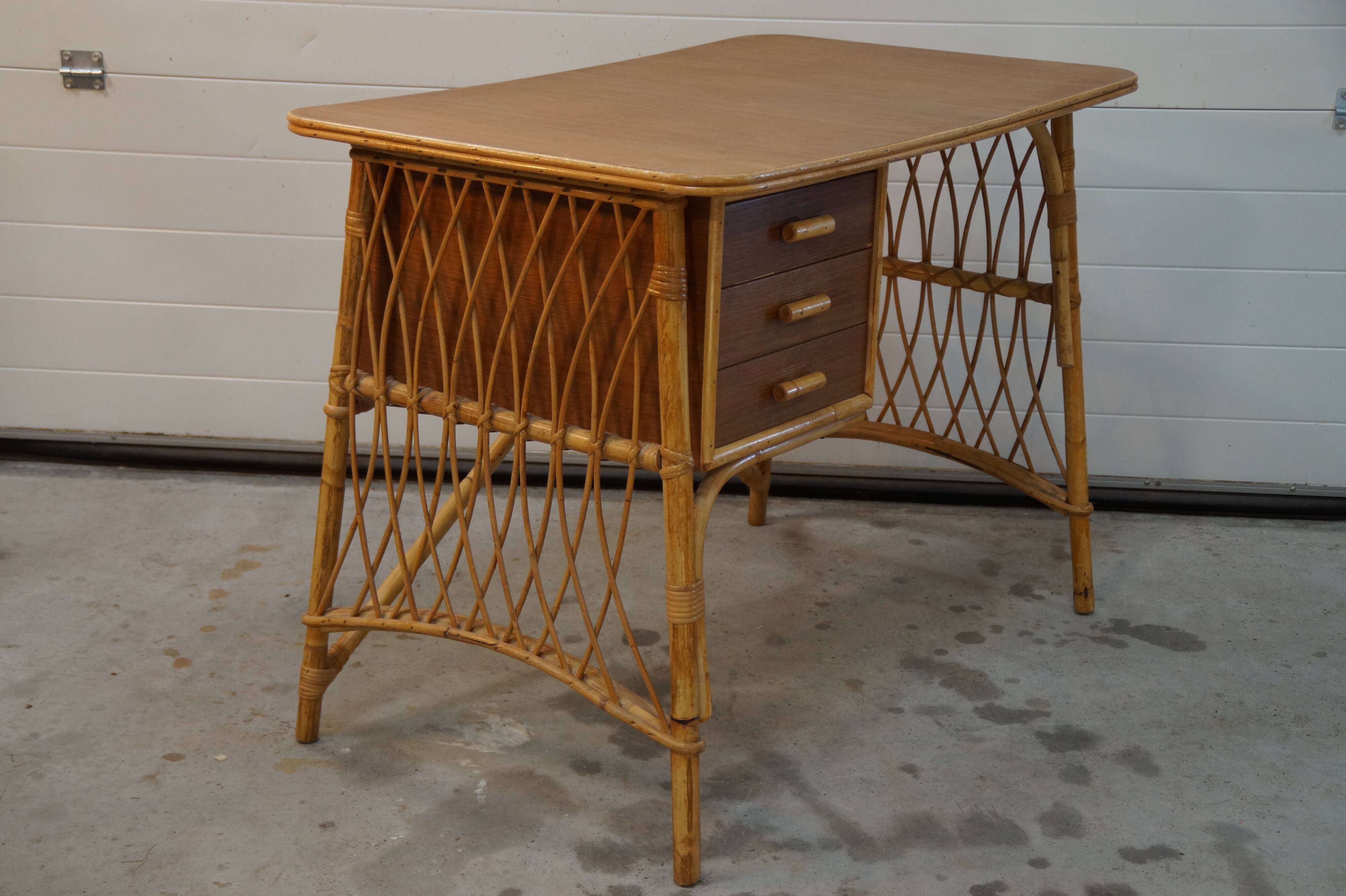 Vintage rattan desk