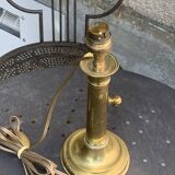 Lamp base, base on an old candlestick, cellar rat, in brass, copper, old, collector