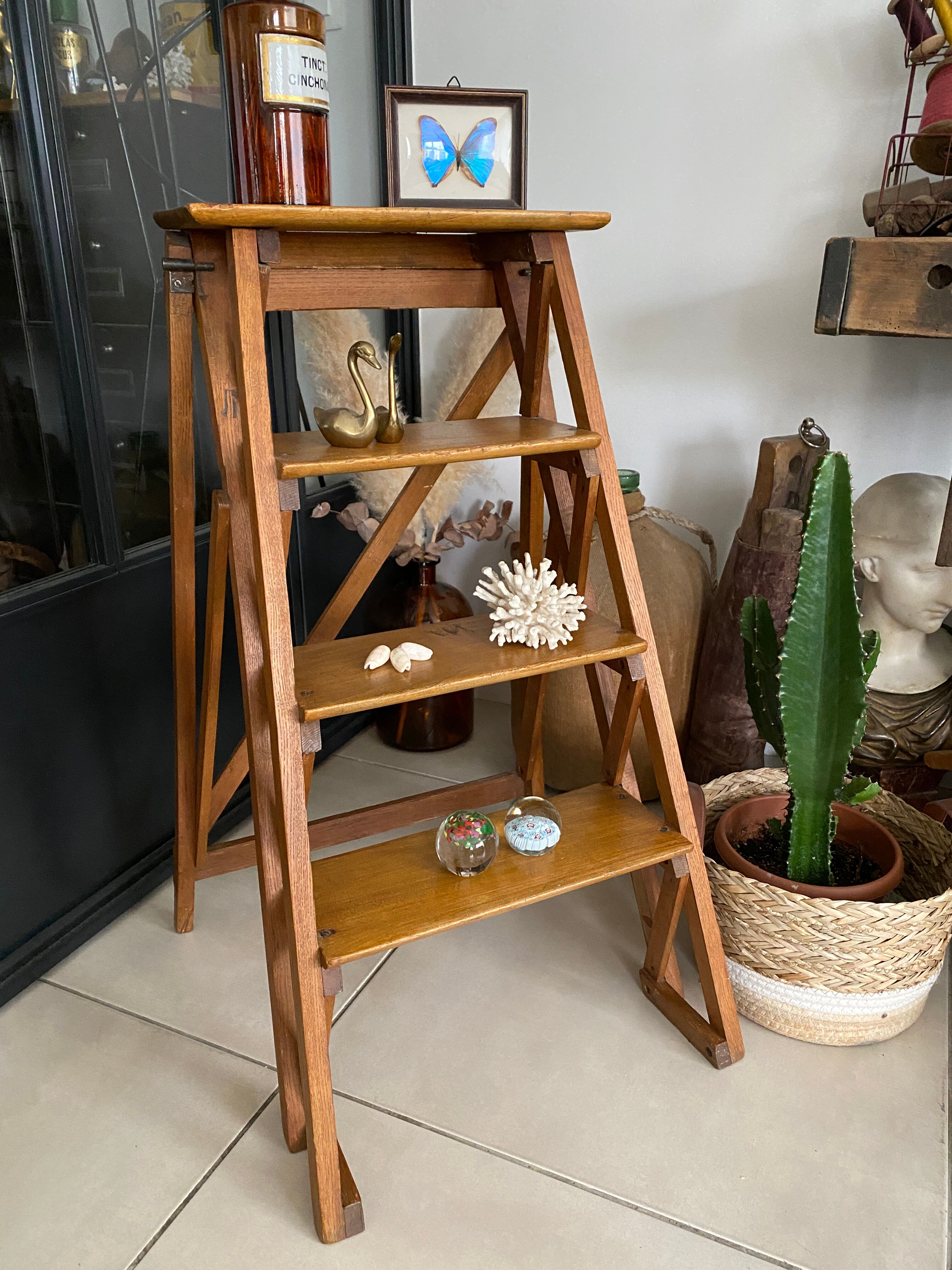 Vintage wooden stepladder