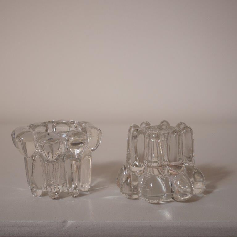 Set of 2 glass candle holders, REIMS
