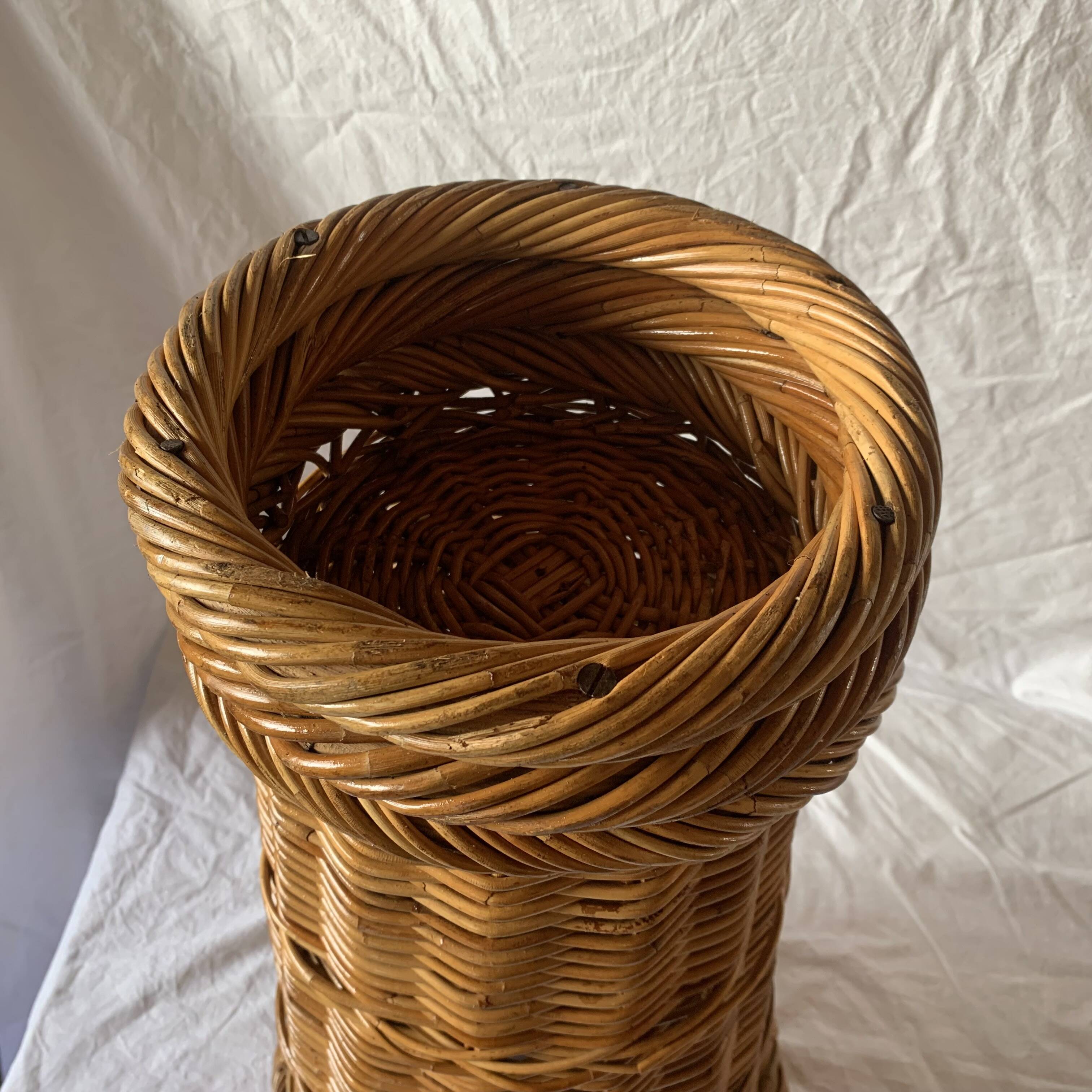 Vintage rattan and bamboo chest of drawers