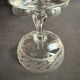 6 Baccarat champagne coupes with Greek engraving, slanted.