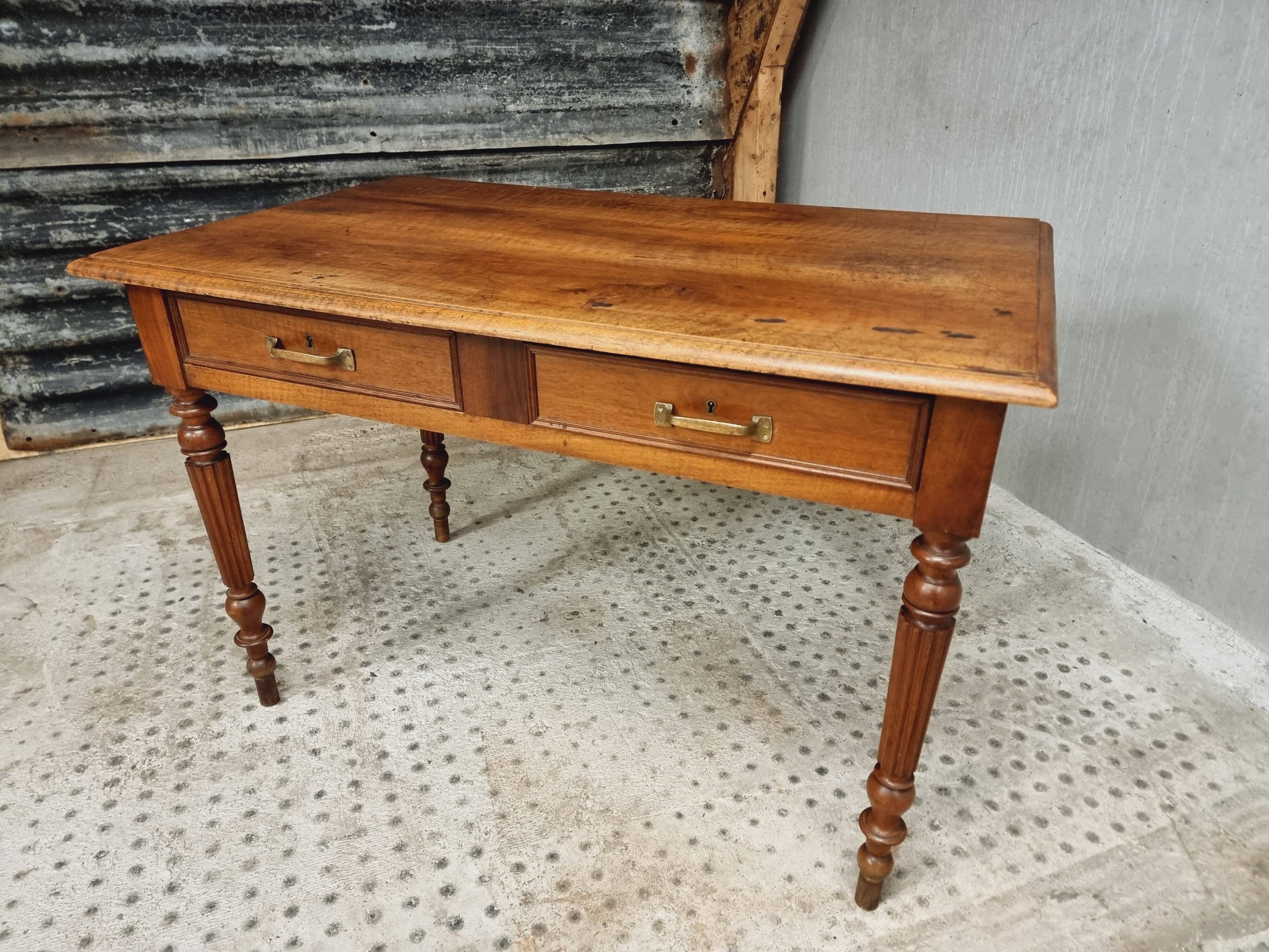 Antique table desk table dining table walnut 72x120 cm