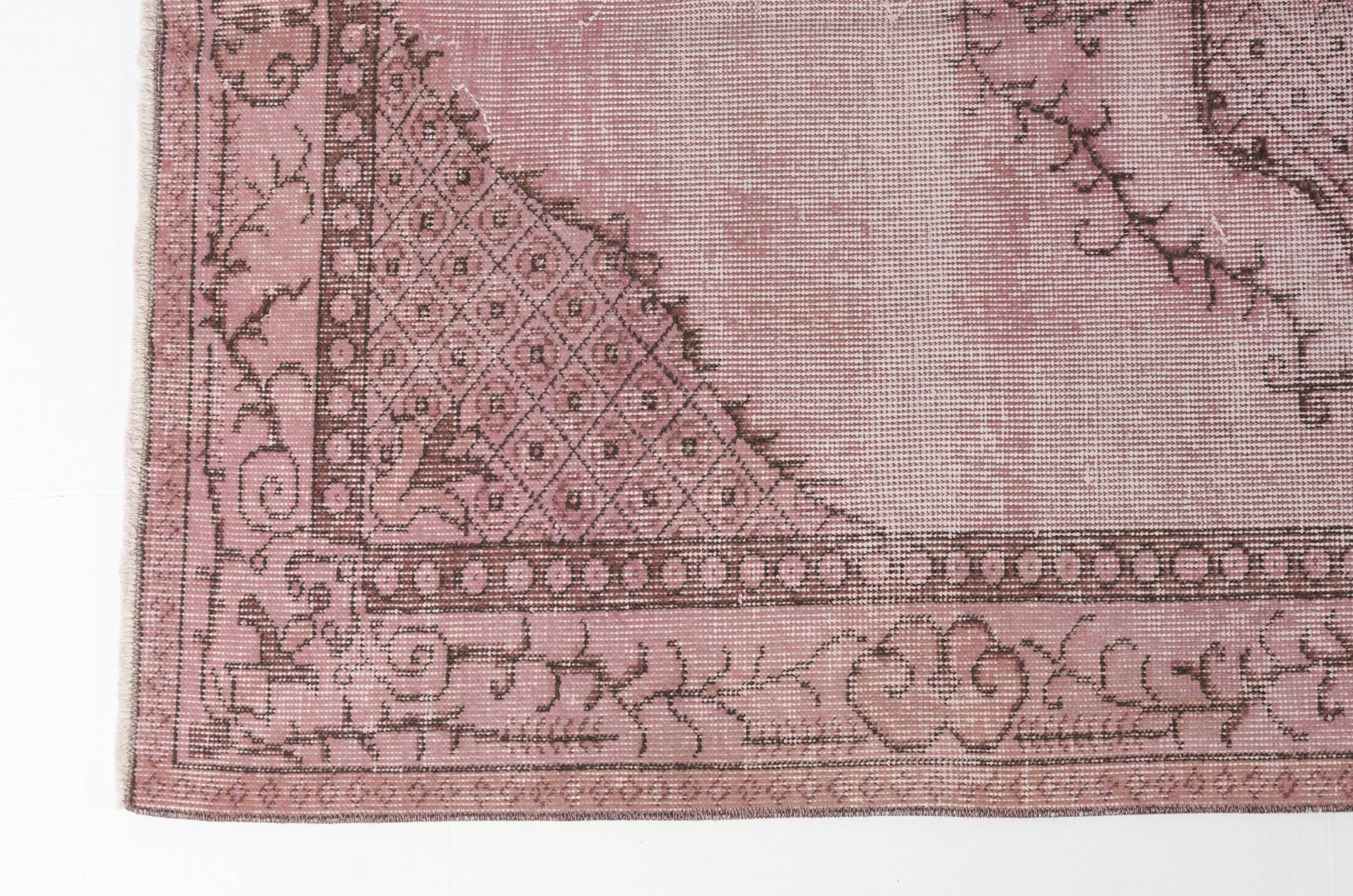 Turkish Pink Floor Vintage Rug sku2528