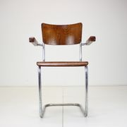 Chaise Bauhaus chrome restaurée par Rudolf Vichr Prag années 1930