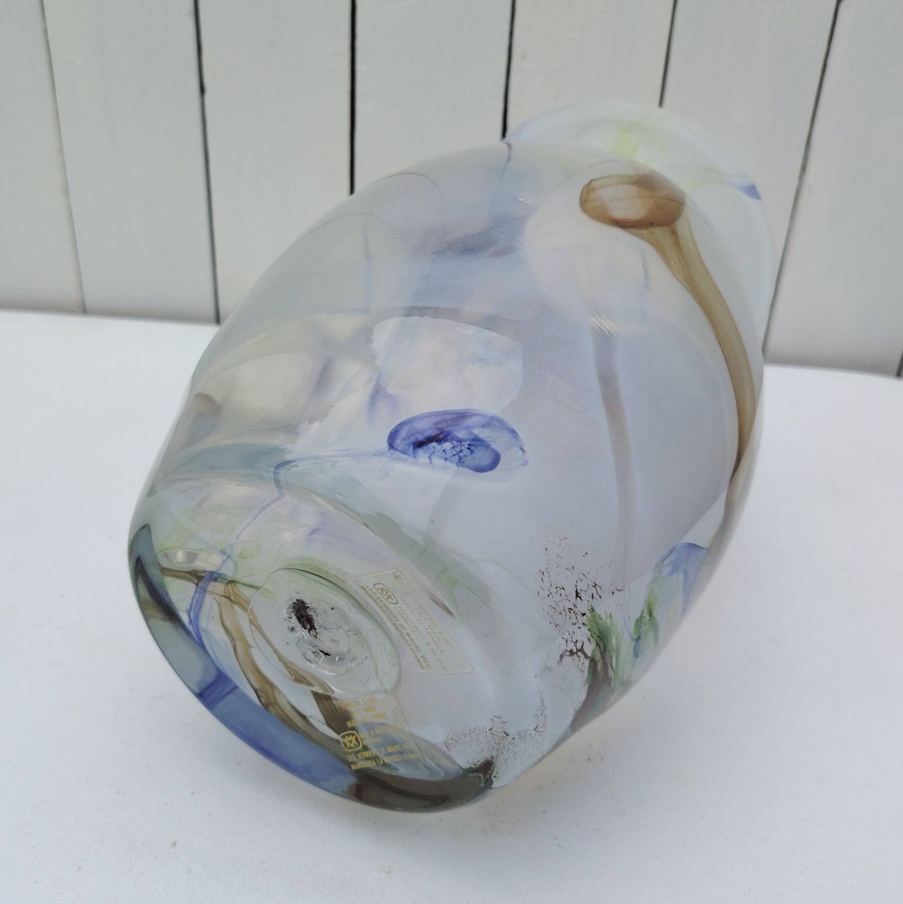 Blown glass vase, Bob le Bleis, Maure-vieil