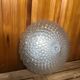 Old molded glass ceiling light + vintage white metal support