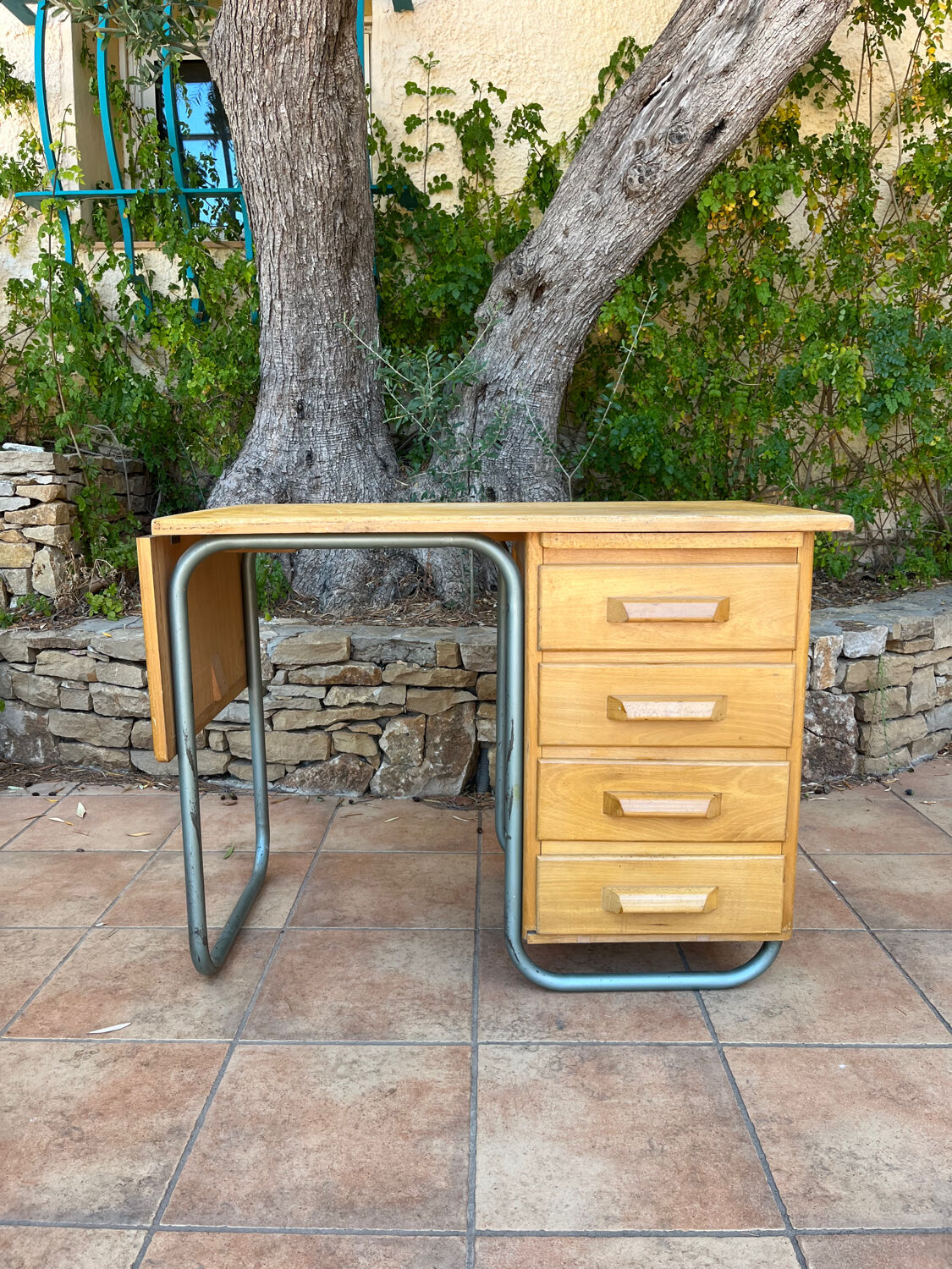 Desk ois and steel in the spirit of bauhaus 1950