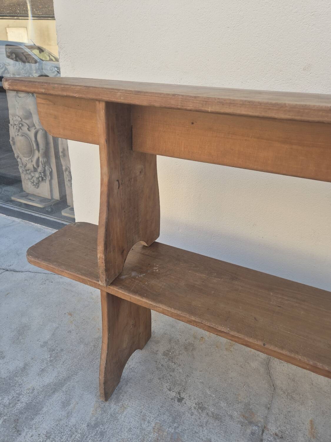 Pair of antique rustic farmhouse benches