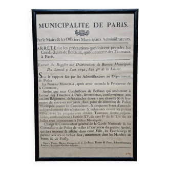 Affiche de la municipalité de paris