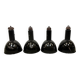 Set of 4 Industrial Bauhaus Black Enamel Pendant Lamps, 1960s