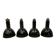 Set of 4 Industrial Bauhaus Black Enamel Pendant Lamps, 1960s