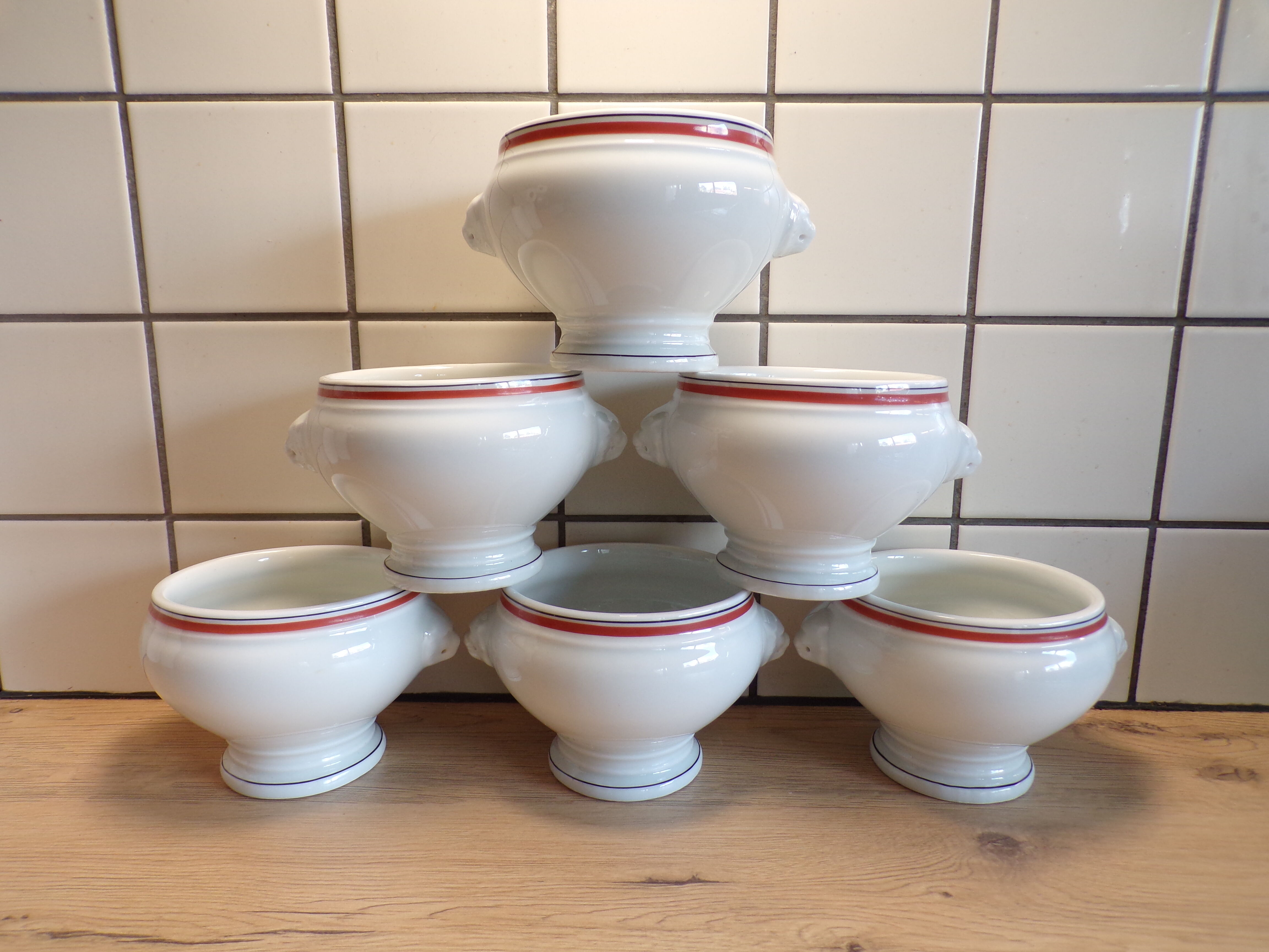 Set 6 bowls bistrot porcelaine d'Auteuil