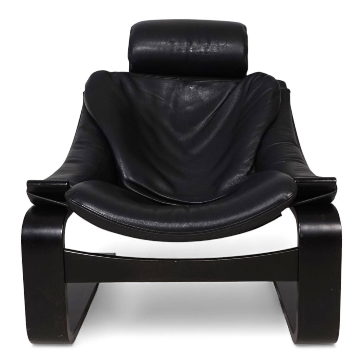 Nelo Kroken leather lounge chair by Åke Fribytter, 1970