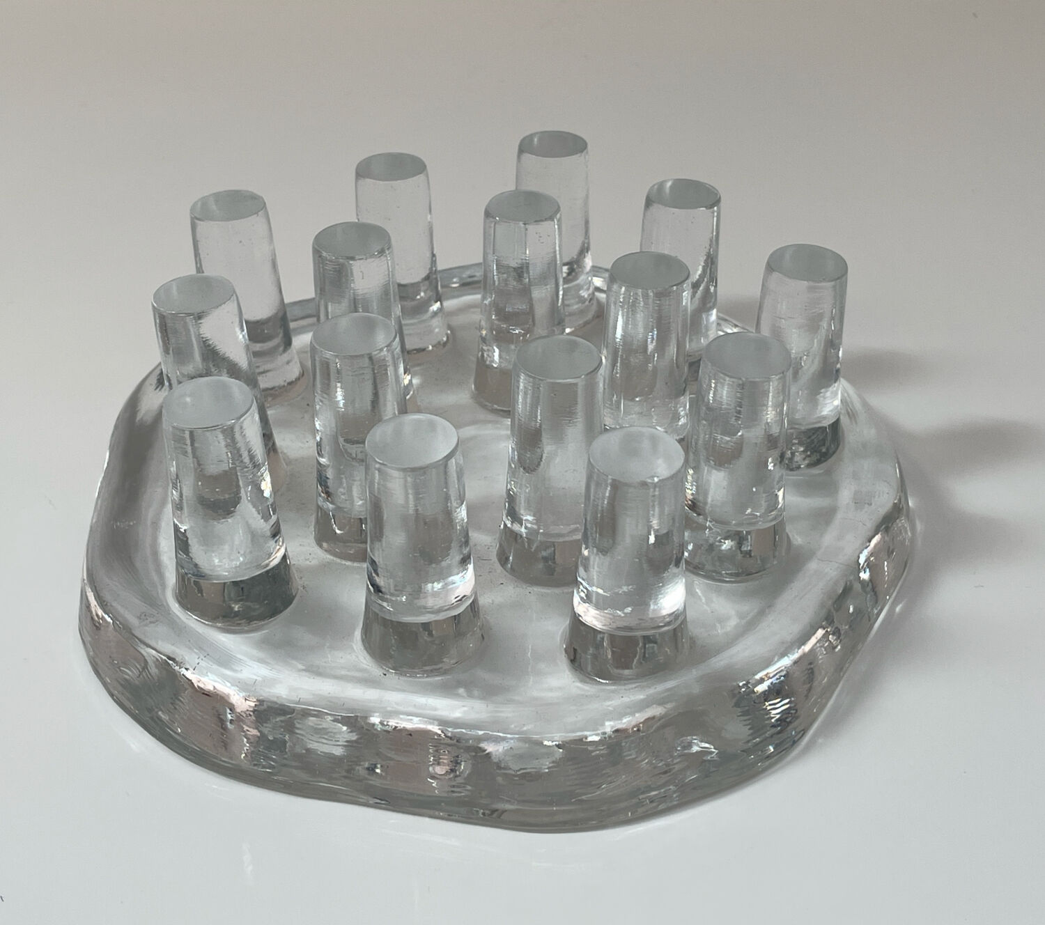• Vintage solid glass sculptural candlestick