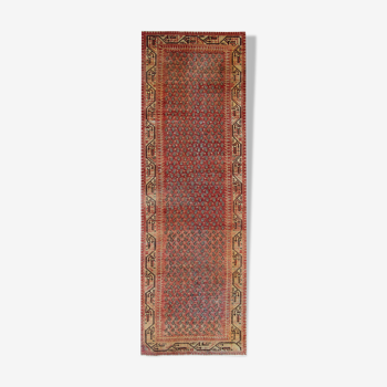 Tapis traditionnel persan runner tissé à la main oriental blue wool persian carpet 100x307cm