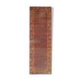 Traditional Persian Runner Rug Handwoven Oriental Blue Wool Persian Carpet 100x307cm